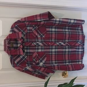 Rustler by Wrangler Men's Plaid Short Sleeve Snap Shirt Size 2XL
